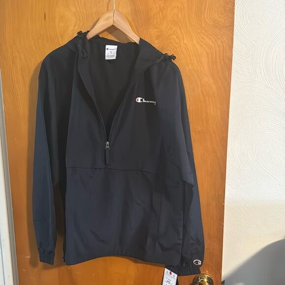 Champion Jacket Mens Medium Navy Lightweight Windbreaker Anorak Zip Pock… - Picture 1 of 4
